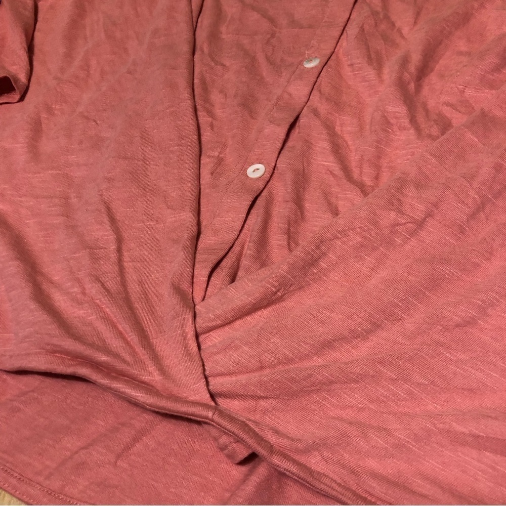 3/$25 J Jill Pure Jill Shirt Extra Large Pink Long Sleeve Cotton Cross Front Top - Picture 6 of 6